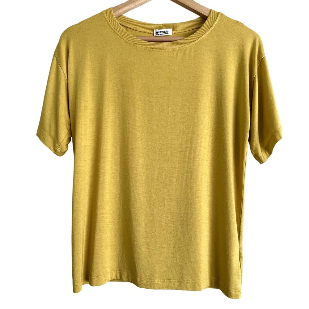 LAMade Short‎ Sleeve Carlsbad Crossback Tee-Size XS Gold-NWT
